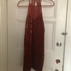 Free People grapefruit velvet dress